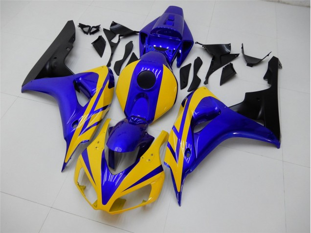 Cheap 2006-2007 Yellow Blue Honda CBR1000RR Replacement Motorcycle Fairings