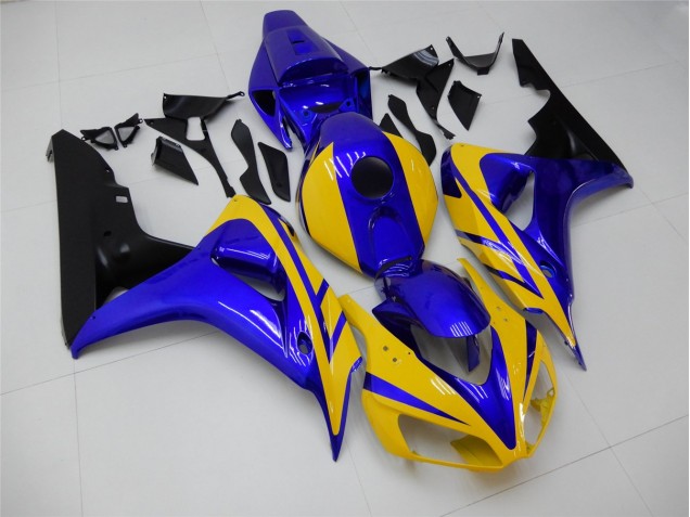 Cheap 2006-2007 Yellow Blue Honda CBR1000RR Replacement Motorcycle Fairings