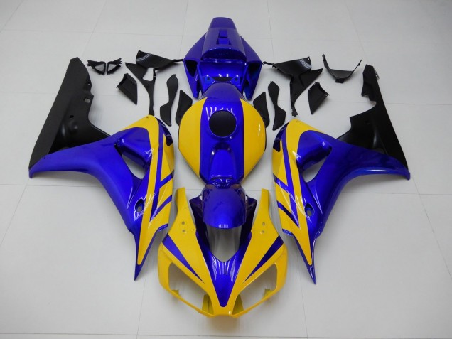 Cheap 2006-2007 Yellow Blue Honda CBR1000RR Replacement Motorcycle Fairings