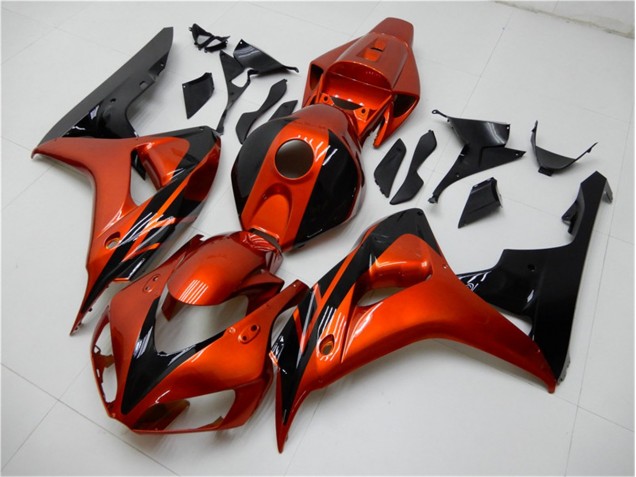 Cheap 2006-2007 Orange Black Honda CBR1000RR Motorcycle Fairings Kit