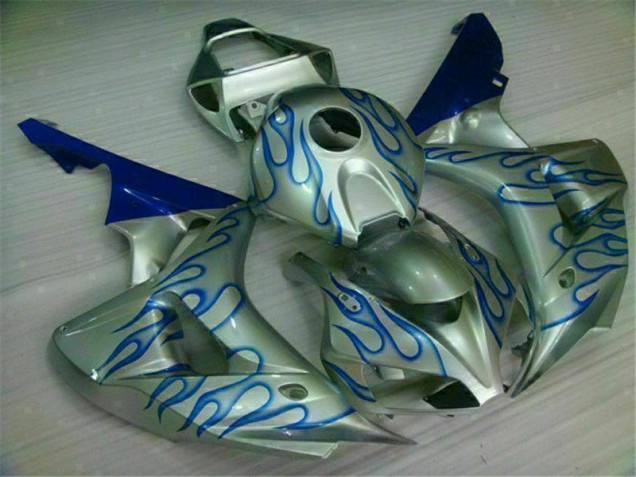 Cheap 2006-2007 Blue Flame Silver Honda CBR1000RR Motorcycle Fairing Kits