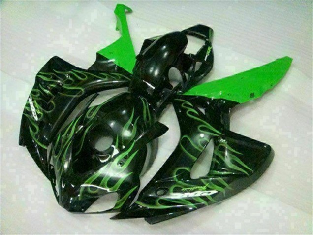 Cheap 2006-2007 Green Flame Black Honda CBR1000RR Moto Fairings