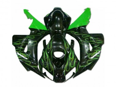 Cheap 2006-2007 Green Flame Black Honda CBR1000RR Moto Fairings