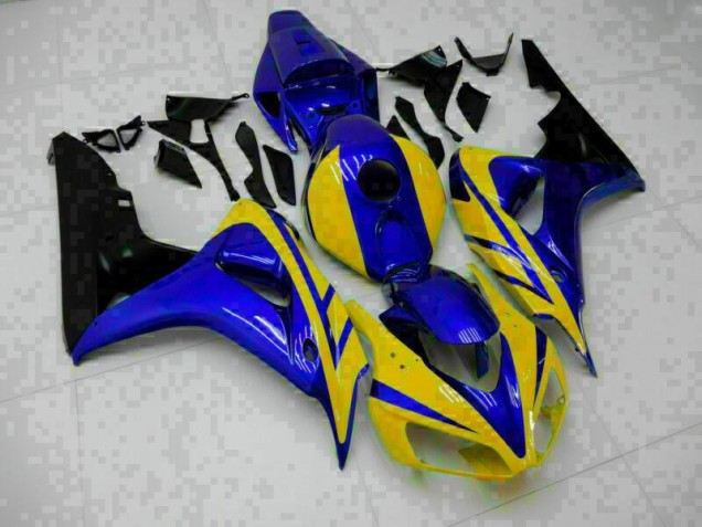 Cheap 2006-2007 Blue Yellow Honda CBR1000RR Motorcycle Replacement Fairings