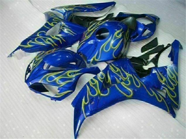 Cheap 2006-2007 Yellow Flame Blue Honda CBR1000RR Replacement Fairings