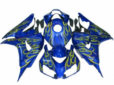 Cheap 2006-2007 Yellow Flame Blue Honda CBR1000RR Replacement Fairings