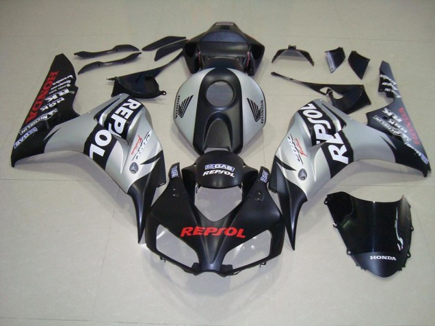 Cheap 2006-2007 Matte Black Silver Repsol Honda CBR1000RR Motorcycle Fairing