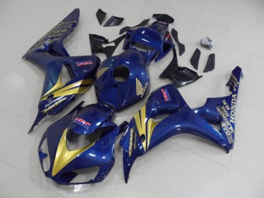 Cheap 2006-2007 Dark Blue with Gold Stripe Honda CBR1000RR Motorcycle Fairing Kits