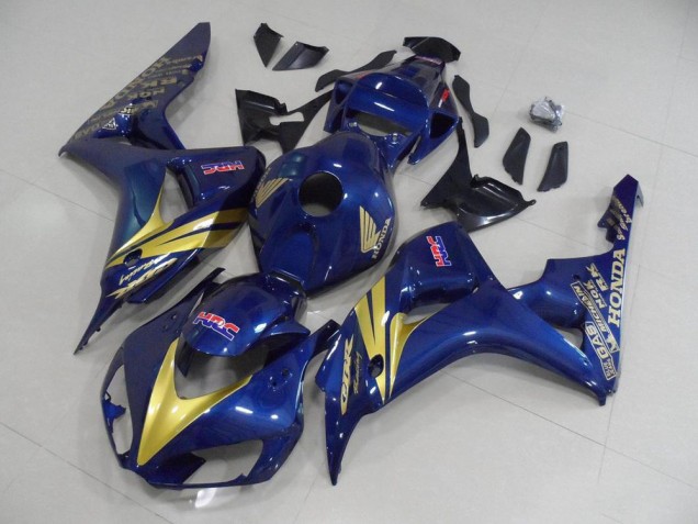Cheap 2006-2007 Dark Blue with Gold Stripe Honda CBR1000RR Motorcycle Fairing Kits