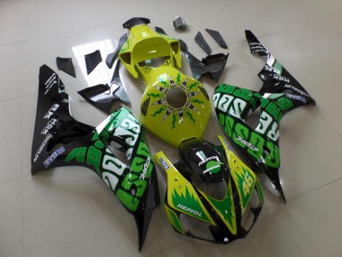 Cheap 2006-2007 Green Yellow Rossi Honda CBR1000RR Replacement Motorcycle Fairings