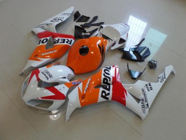 Cheap 2006-2007 White and Orange Repsol Honda CBR1000RR Replacement Motorcycle Fairings