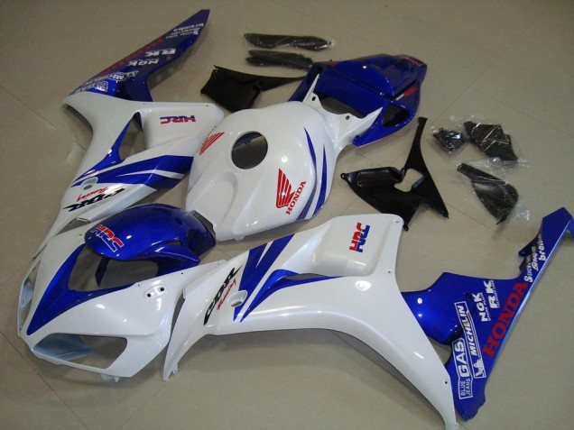 Cheap 2006-2007 White and Blue Honda CBR1000RR Replacement Fairings