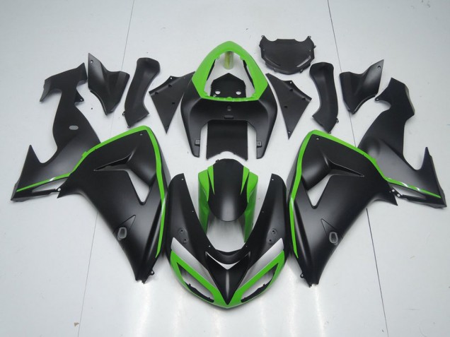 Cheap 2006-2007 Matte Black with Green Line Kawasaki ZX10R Motorcycle Fairing Kits Cheap 2006-2007 Matte Black with Green Line Kawasaki ZX10R Motorcycle Fairing Kits