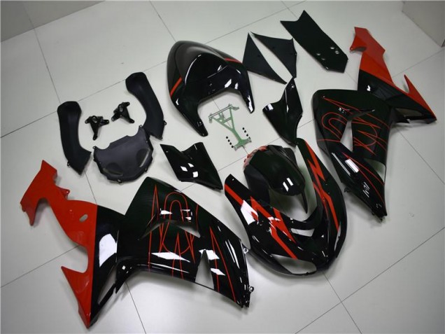 Cheap 2006-2007 Black Red Kawasaki ZX10R Motorcycle Fairings Cheap 2006-2007 Black Red Kawasaki ZX10R Motorcycle Fairings