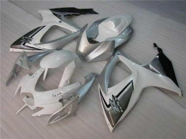 Cheap 2006-2007 White Silver Suzuki GSXR 600/750 Bike Fairings
