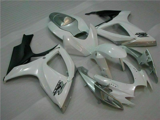 Cheap 2006-2007 White Silver Suzuki GSXR 600/750 Motorcycle Fairing Kit Cheap 2006-2007 White Silver Suzuki GSXR 600/750 Motorcycle Fairing Kit