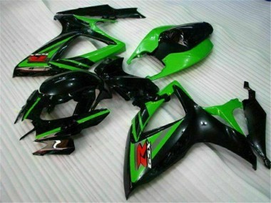 Cheap 2006-2007 Black Green Suzuki GSXR 600/750 Replacement Motorcycle Fairings