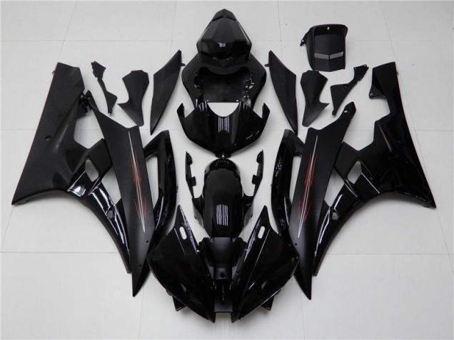 Cheap 2006-2007 Glossy Matte Black Yamaha YZF R6 Motor Bike Fairings