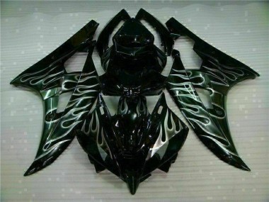 Cheap 2006-2007 Silver Flame Black Yamaha YZF R6 Motor Fairings