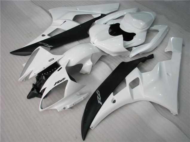 Cheap 2006-2007 White Black Yamaha YZF R6 Motorcycle Bodywork Cheap 2006-2007 White Black Yamaha YZF R6 Motorcycle Bodywork