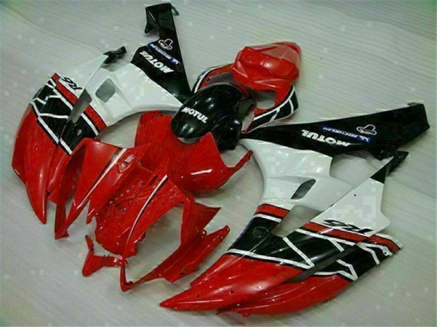 Cheap 2006-2007 Red White Yamaha YZF R6 Motorcycle Fairings