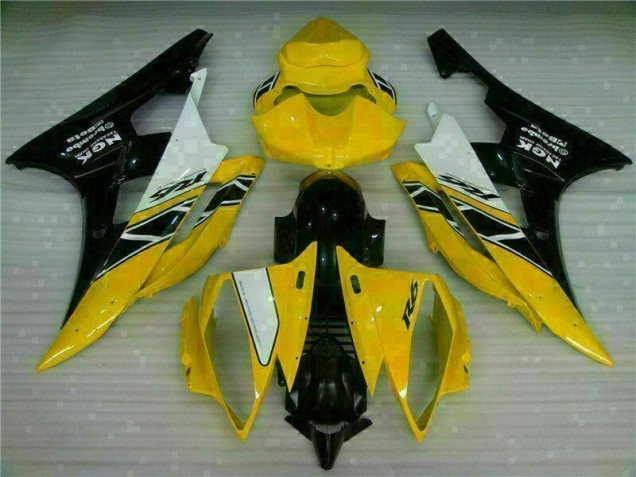 Cheap 2006-2007 Yellow Black Yamaha YZF R6 Motorbike Fairing