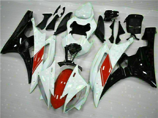 Cheap 2006-2007 White Yamaha YZF R6 Replacement Motorcycle Fairings