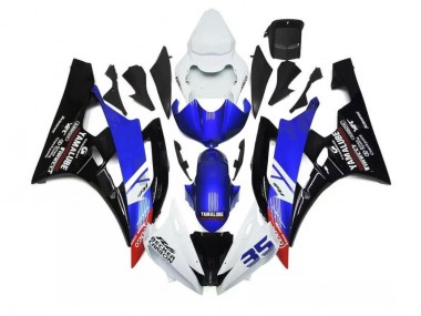 Cheap 2006-2007 Blue White Yamaha YZF R6 Motorcycle Fairings Kit
