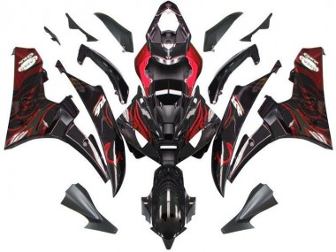 Cheap 2006-2007 Black Red Flame Yamaha YZF R6 Bike Fairing