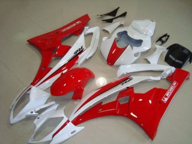 Cheap 2006-2007 Red White Yamaha YZF R6 Motorcycle Fairing