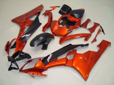 Cheap 2006-2007 Orange Matte Black Yamaha YZF R6 Motorcycle Fairing Kits