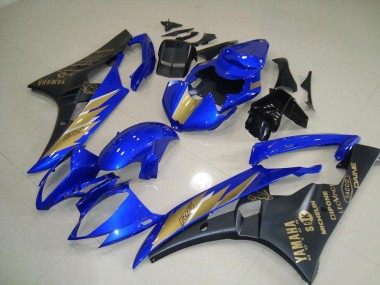 Cheap 2006-2007 Black Blue with Gold Sticker Yamaha YZF R6 Motorcycle Fairing