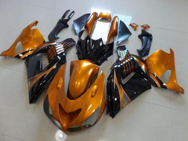 Cheap 2006-2011 Brown and Black No Sticker Kawasaki ZX14R ZZR1400 Motorcycle Fairing Kits