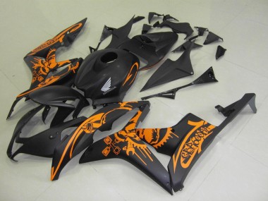Cheap 2007-2008 Matte Black Orange Sticker Honda CBR600RR Motorbike Fairing