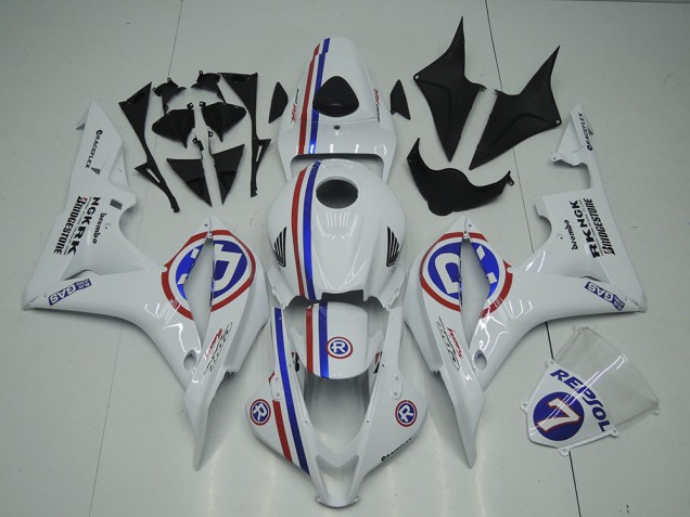Cheap 2007-2008 White Honda CBR600RR Motor Bike Fairings Cheap 2007-2008 White Honda CBR600RR Motor Bike Fairings