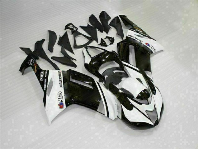 Cheap 2007-2008 Black White Kawasaki ZX6R Bike Fairings Cheap 2007-2008 Black White Kawasaki ZX6R Bike Fairings