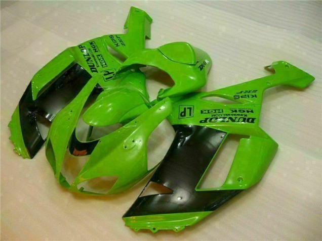 Cheap 2007-2008 Green Black Dunlop Kawasaki ZX6R Motorbike Fairing Kits Cheap 2007-2008 Green Black Dunlop Kawasaki ZX6R Motorbike Fairing Kits