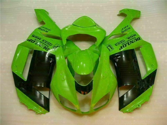 Cheap 2007-2008 Green Black Dunlop Kawasaki ZX6R Motorbike Fairing Kits Cheap 2007-2008 Green Black Dunlop Kawasaki ZX6R Motorbike Fairing Kits