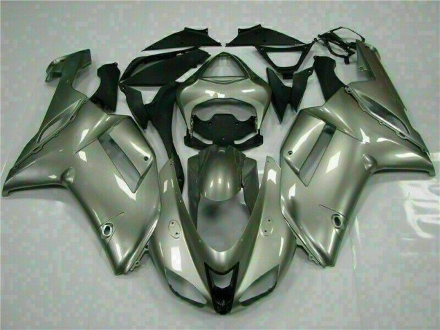 Cheap 2007-2008 Silver Kawasaki ZX6R Motorcycle Fairings Kits Cheap 2007-2008 Silver Kawasaki ZX6R Motorcycle Fairings Kits