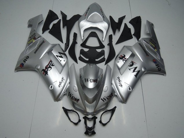 Cheap 2007-2008 Silver West Kawasaki ZX6R Replacement Fairings Cheap 2007-2008 Silver West Kawasaki ZX6R Replacement Fairings