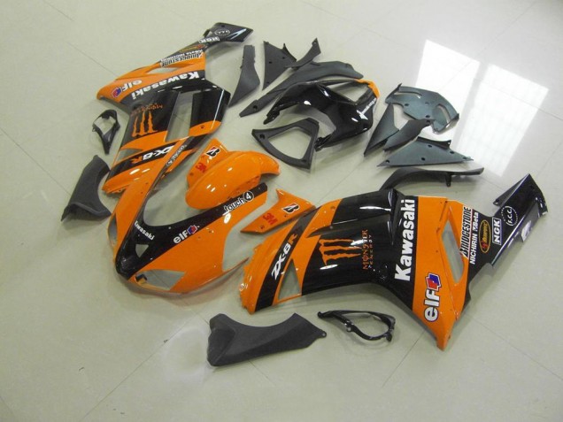 Cheap 2007-2008 Orange Monster Kawasaki ZX6R Motor Fairings Cheap 2007-2008 Orange Monster Kawasaki ZX6R Motor Fairings