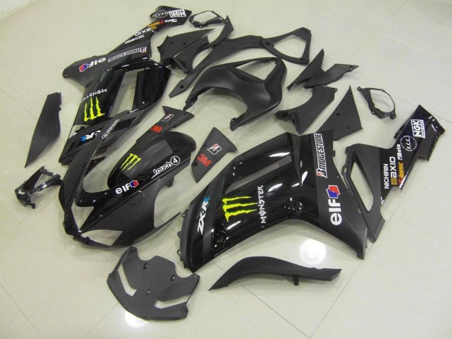 Cheap 2007-2008 Black Monster Kawasaki ZX6R Motorcylce Fairings Cheap 2007-2008 Black Monster Kawasaki ZX6R Motorcylce Fairings
