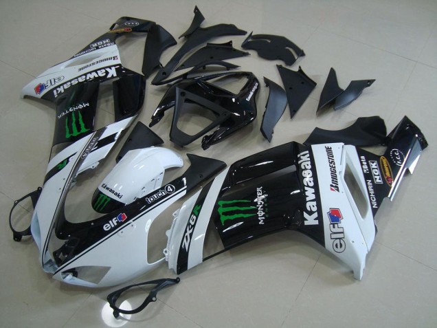Cheap 2007-2008 White Monster Kawasaki ZX6R Motorcycle Fairings Cheap 2007-2008 White Monster Kawasaki ZX6R Motorcycle Fairings