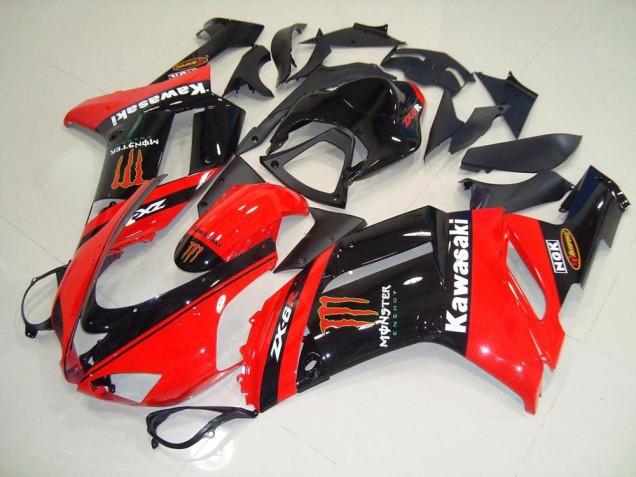 Cheap 2007-2008 Monster In Red Kawasaki ZX6R Motorcycle Fairing Kit Cheap 2007-2008 Monster In Red Kawasaki ZX6R Motorcycle Fairing Kit