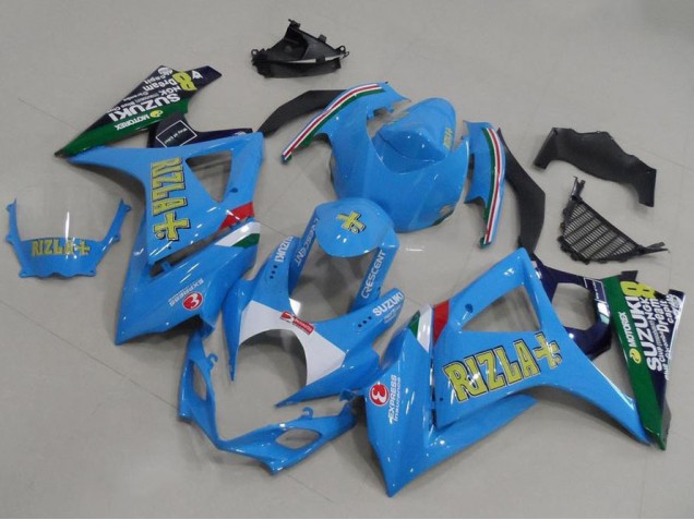 Cheap 2007-2008 Light Blue Rizla Suzuki GSXR 1000 K7 Motorcycle Fairings Kit Cheap 2007-2008 Light Blue Rizla Suzuki GSXR 1000 K7 Motorcycle Fairings Kit