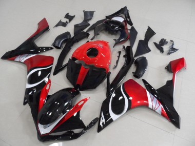 Cheap 2007-2008 Black Red Glossy Yamaha YZF R1 Motorcycle Replacement Fairings