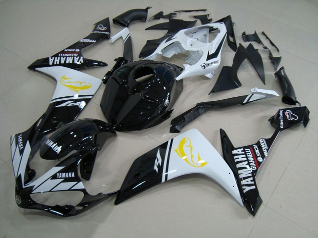 Cheap 2007-2008 Black White Dolphin Yamaha YZF R1 Motorcyle Fairings