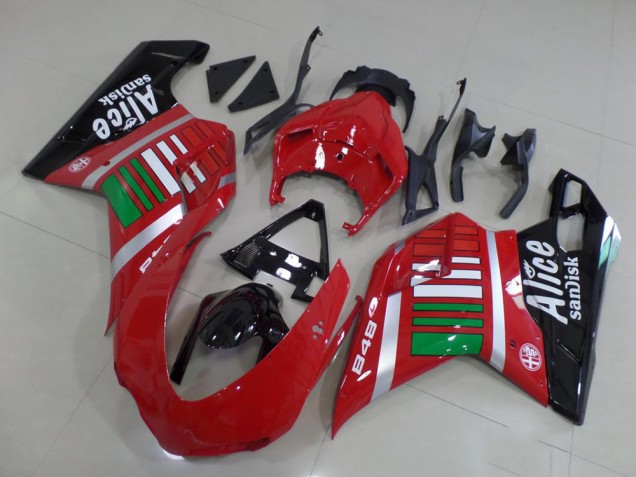 Cheap 2007-2014 Alice with Green Ducati 848 1098 1198 Motorcycle Bodywork Cheap 2007-2014 Alice with Green Ducati 848 1098 1198 Motorcycle Bodywork