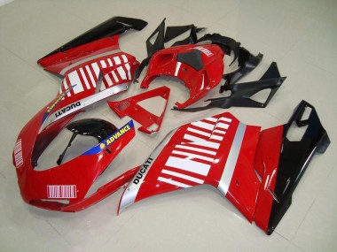 Cheap 2007-2014 Red White Ducati 848 1098 1198 Motorcylce Fairings
