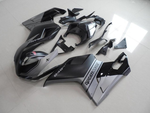 Cheap 2007-2014 Matte Black Sliver OEM Style Ducati 848 1098 1198 Motorbike Fairings Cheap 2007-2014 Matte Black Sliver OEM Style Ducati 848 1098 1198 Motorbike Fairings